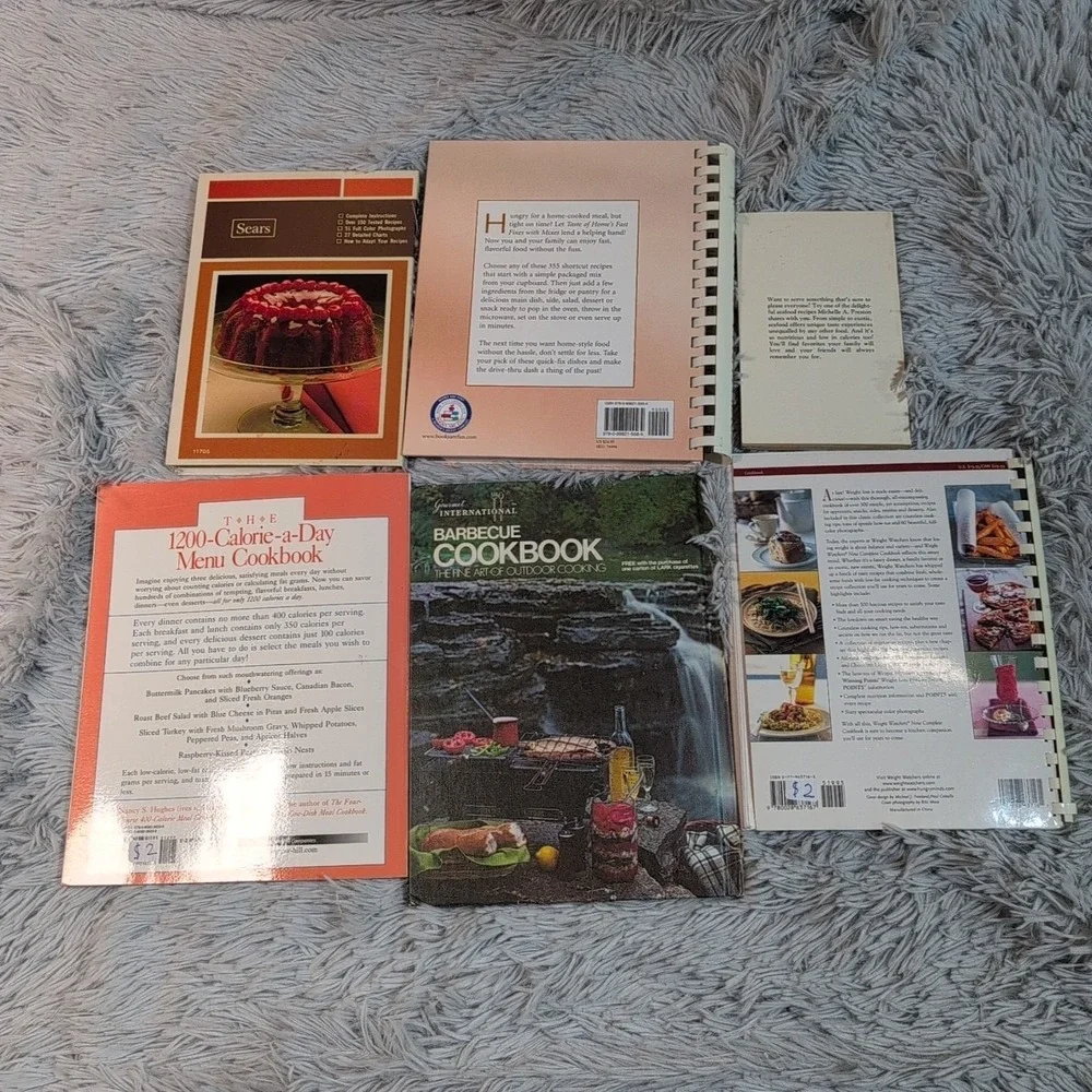 Lot Of 6 Cookbook Seafood‎ Barbecue Deserts Breakfast Lunch Supper